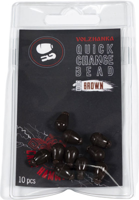 Набор бусин рыболовных Волжанка Quick Change Bead L / BOVQCBL-B (10шт, коричневый)