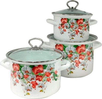 Набор кастрюль КМЗ Аристократка-5-1-Люкс стиль / 92304 (белый)