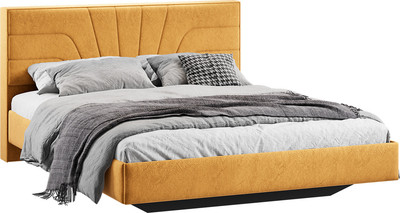 Двуспальная кровать ТриЯ Пандора 160x200 Тип 1  (микровелюр Wellmart Yellow)
