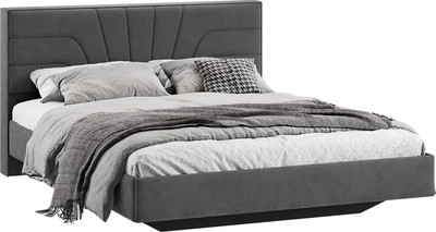 Двуспальная кровать ТриЯ Пандора 160x200 Тип 1 (микрошенилл Relax Graphite)