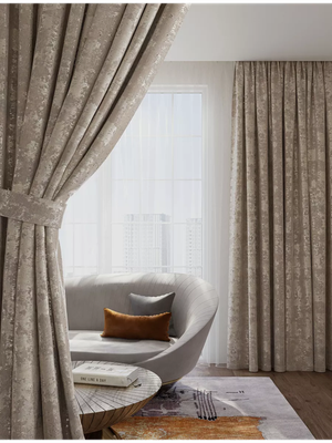 Комплект штор Mio Tesoro Мрамор 150x250 (2шт, бежевый)