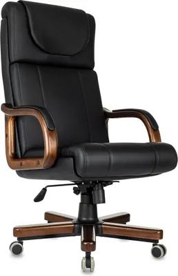 Кресло офисное Бюрократ T-9933 Walnut (черный экокожа/металл/дерево)