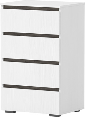 Комод Кортекс-мебель Бари 60 4ш (белый/белый/орех элия)