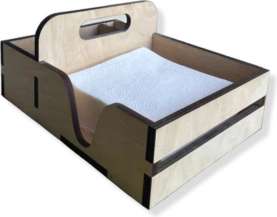 Салфетница ОМурМебель с рейками и отсеком для специй/зубочисток (бежевый)