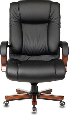 Кресло офисное Бюрократ T-9925WALNUT (черный кожа/искусственная кожа)