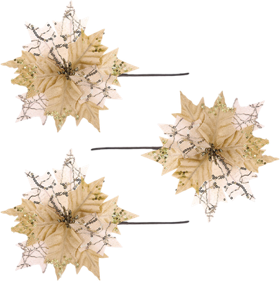 Набор елочных игрушек Золотая сказка Цветок / 592417 (3шт, золотой)