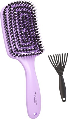 Расческа-массажер Monte Vita 24x7.5см + щетка для чистки / 457432 (фиолетовый)