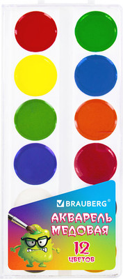 Акварельные краски Brauberg Монстрики / 192641 (12цв)