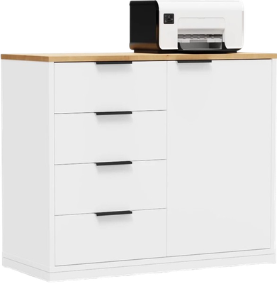 Тумба Crafto Вера 02 90x40x75 (белый/черный/дуб)