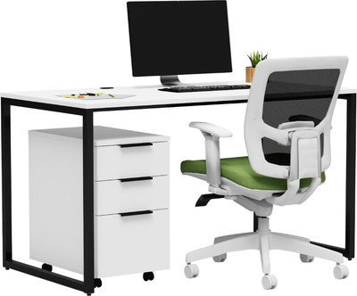 Письменный стол Crafto Тор с тумбой 10 138x70x75 (белый черный)