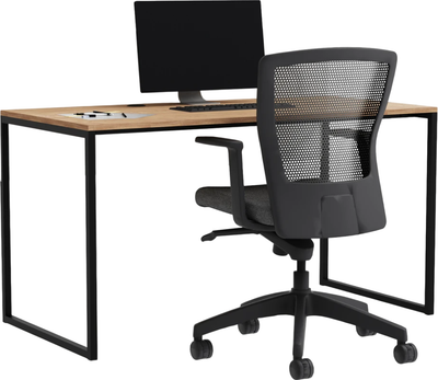 Письменный стол Crafto Тор с экраном 02 138x70x75 (черный/белый/дуб)