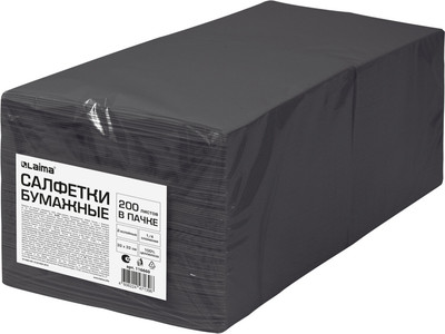 Бумажные салфетки Laima 116660 (200шт, черный)