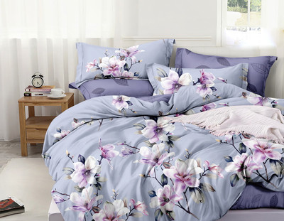 Комплект постельного белья Luxsonia Сиреневая дымка Евро с простыней на резинке / Ви27-341/220