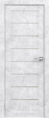 Дверь межкомнатная Юни Амати 01 90x200 (бетон снежный/стекло белое)