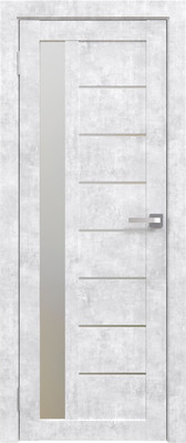 Дверь межкомнатная Юни Амати 04 60x200 (бетон снежный/стекло белое)