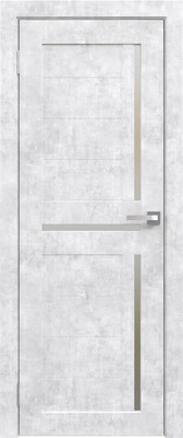 Дверь межкомнатная Юни Амати 18 80x200 (бетон снежный/стекло белое)