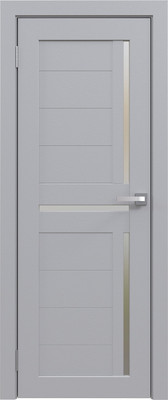 Дверь межкомнатная Юни Амати 18 60x200 (грей/стекло белое)