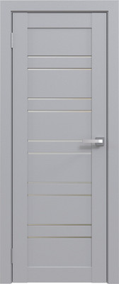 Дверь межкомнатная Юни Амати 25 70x200 (грей/стекло белое)