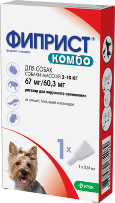 Капли от блох KRKA Фиприст Комбо для для собак 2-10кг (1 пипетка)