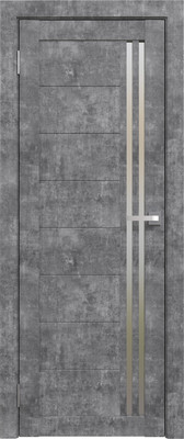 Дверь межкомнатная Юни Амати 26 80x200 (светлый бетон/стекло белое)