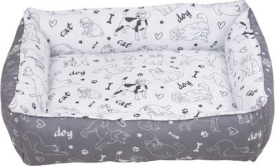 Лежанка для животных BIO-LINE 40x50x15 / LDZ (темно-серый/белый)