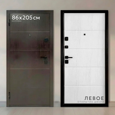 Входная дверь Guard Стандарт 86x205 (левая, темный орех/белое дерево)