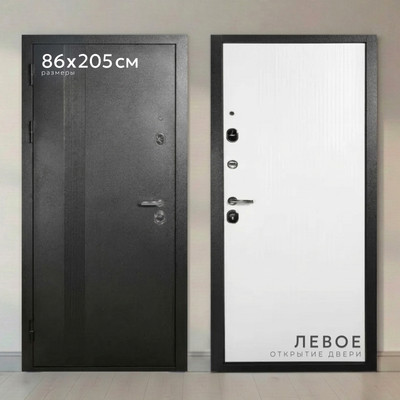 Входная дверь Guard Стандарт плюс 86x205 (левая, антик темно-серебристый/белый)