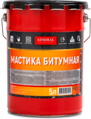 Гидроизоляционная мастика Admiral Professional Битумная (5л/4.5кг)