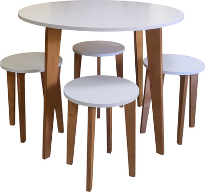 Обеденная группа Mio Tesoro Леванто (белый/дуб натуральный)