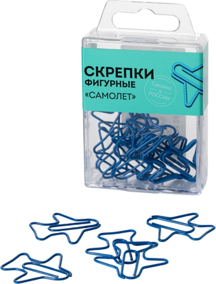 Скрепки Globus Самолет / С28-12СТС (12шт, синий)