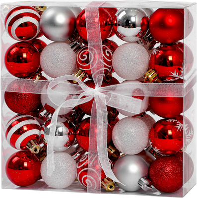 Набор шаров новогодних Золотая сказка 592595 (50шт, красный/белый)