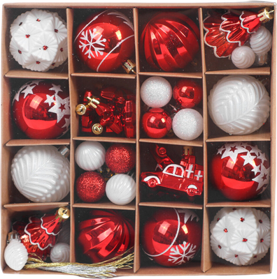 Набор елочных игрушек Золотая сказка 592589 (42шт, красный/белый)