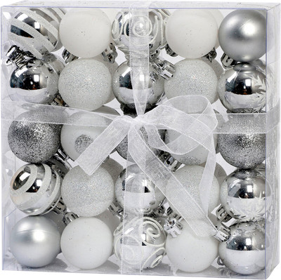 Набор шаров новогодних Золотая сказка 592594 (50шт, серебристый)