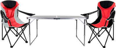 Комплект складной мебели Ника ССТ-3 / ННС3/R (металлик/красный)
