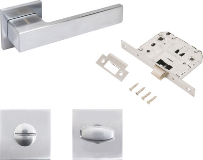 Комплект дверной фурнитуры Аллюр Арт Ринго SC+L7050S SC+BK-S2 SC (8390/S7050) (матовый хром)