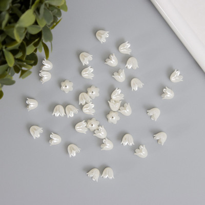 Набор бусин декоративных Арт Узор Колокольчик жемчужный / 6075036 (40шт)