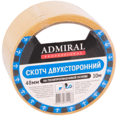 Скотч двухсторонний Admiral Полипропиленовый 48ммx10м 90мкм