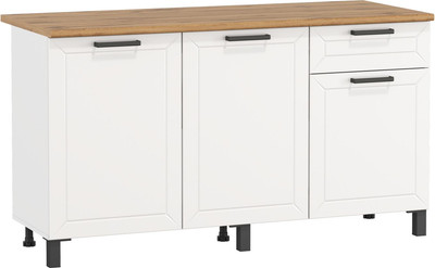 Шкаф-стол кухонный Олмеко Мадрид 1500 (белый/дуб вотан/белый/ ПВХ белый)