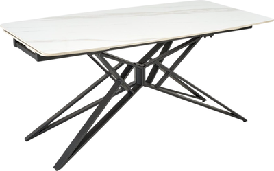 Обеденный стол Halmar Alfredo (белый мрамор/черный)