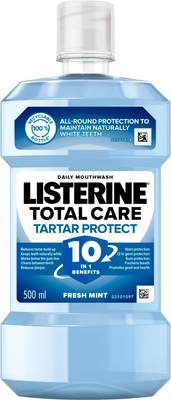 Ополаскиватель для полости рта Listerine 10в1 Total Care Tartar Protect Естественная белизна (500мл)