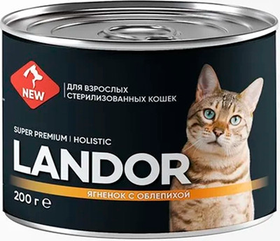 Влажный корм для кошек Landor Для стерилизованных кошек ягненок с облепихой / 2002218 (0.2кг)