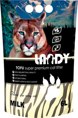 Наполнитель для туалета Landy Комкующийся TOFU с молочным ароматом (6л)