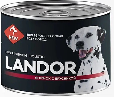 Влажный корм для собак Landor Для всех пород ягненок с брусникой / 2002204 (0.2кг)