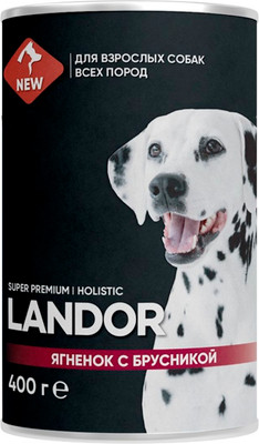 Влажный корм для собак Landor Для всех пород ягненок с брусникой / 4002204 (0.4кг)