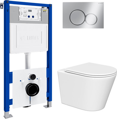 Инсталляция с подвесным унитазом Lauter Longer 21901001 + кнопка 219701E