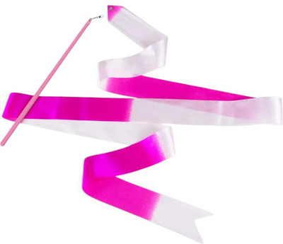 Лента для художественной гимнастики с палочкой Indigo Sport АВ323 (белый/розовый)