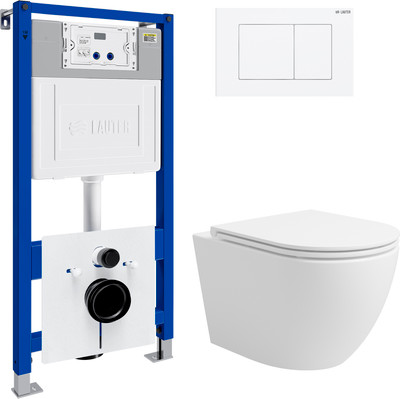 Инсталляция с подвесным унитазом Lauter Vortex 21901001 + кнопка 219702J