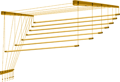 Сушилка для белья Comfort Alumin Group Потолочная Алюминиевая Gold Premium 7 прутьев 2.6м (золото)