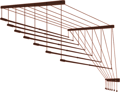 Сушилка для белья Comfort Alumin Group Потолочная Алюминиевая Chocolate Premium 7 прутьев 2.5м (шоколадный)