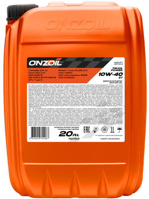 Моторное масло Onzoil Truck Power 10W40 E7 (20л)